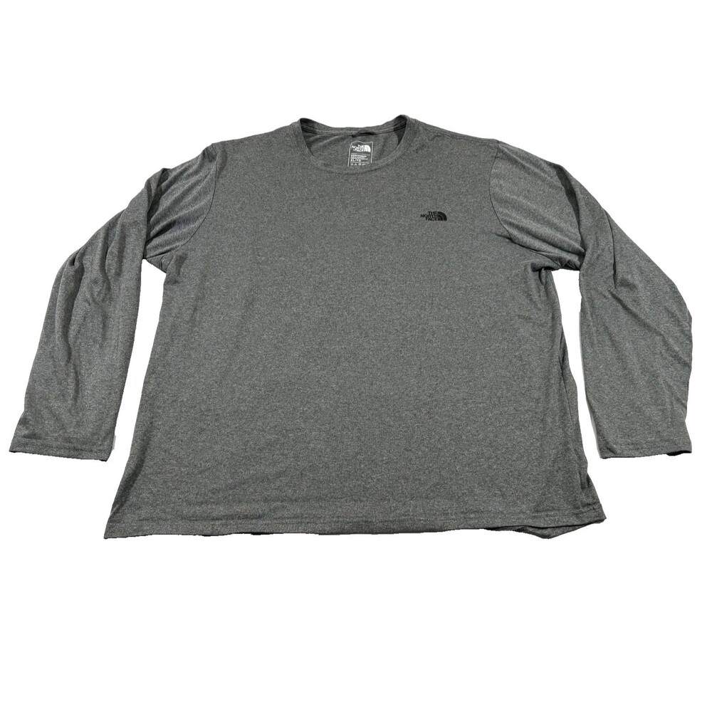 The North Face Shirt Mens Gray Long Sleeve Performance Outdoor T-shirt Tee Sz XL